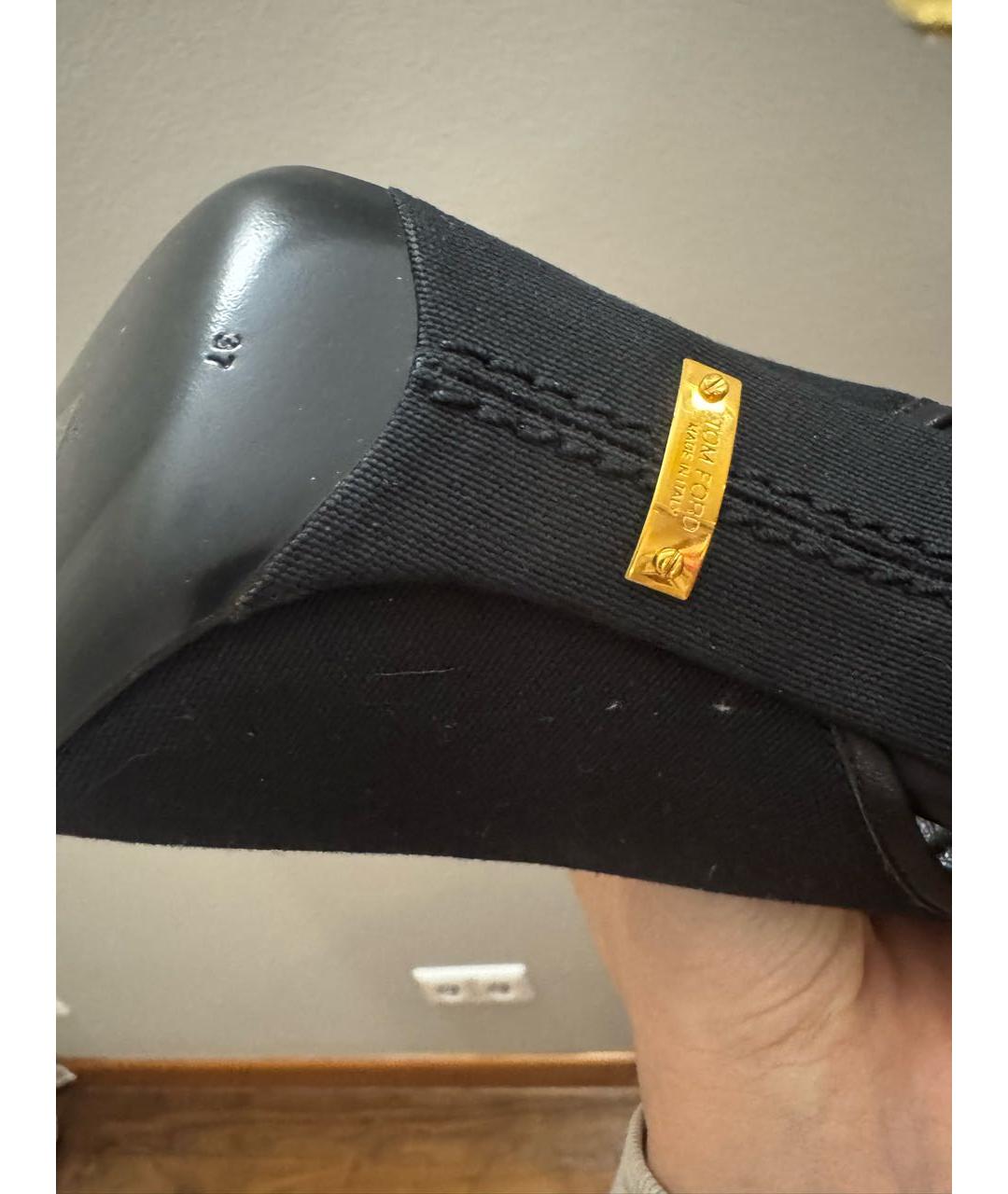 TOM FORD Черные текстильные ботфорты, фото 6