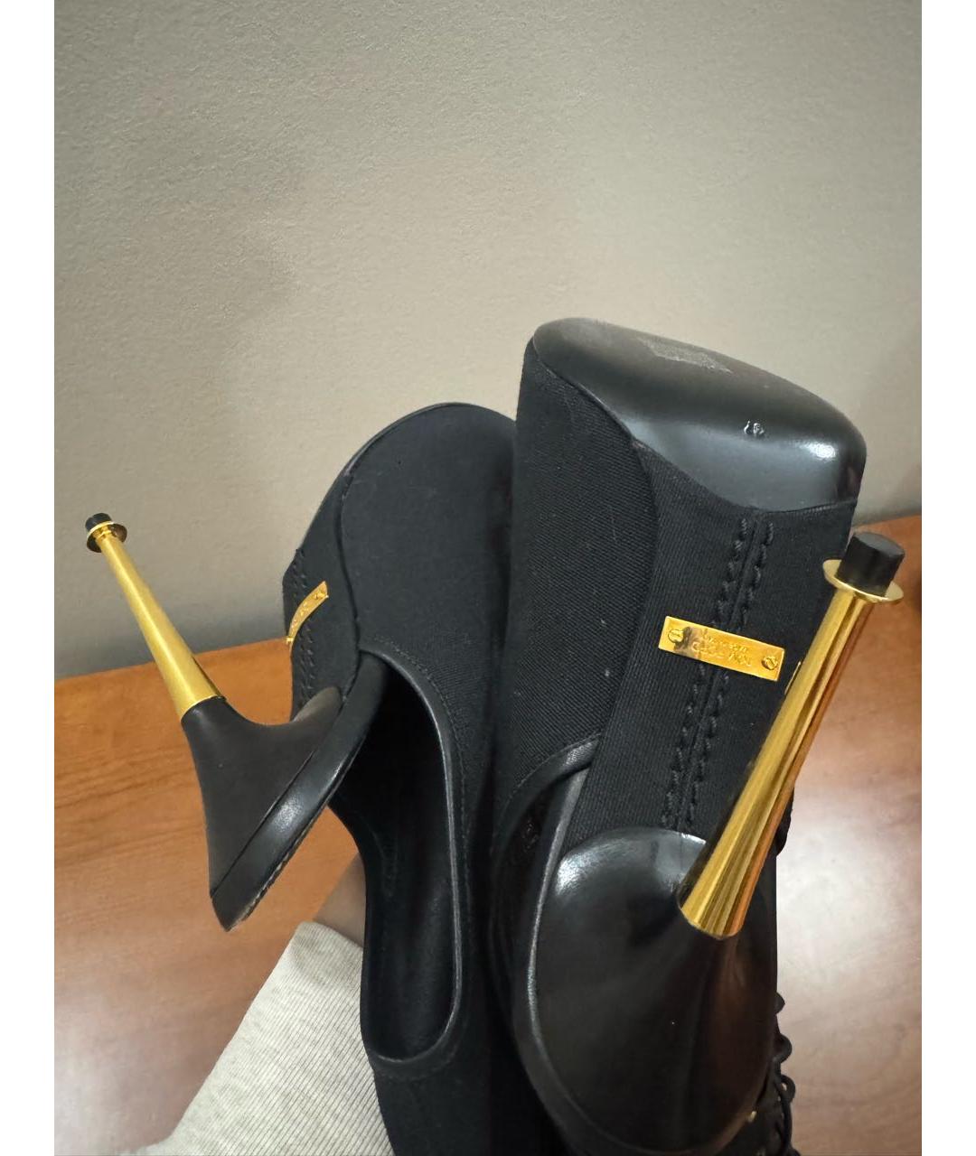 TOM FORD Черные текстильные ботфорты, фото 5