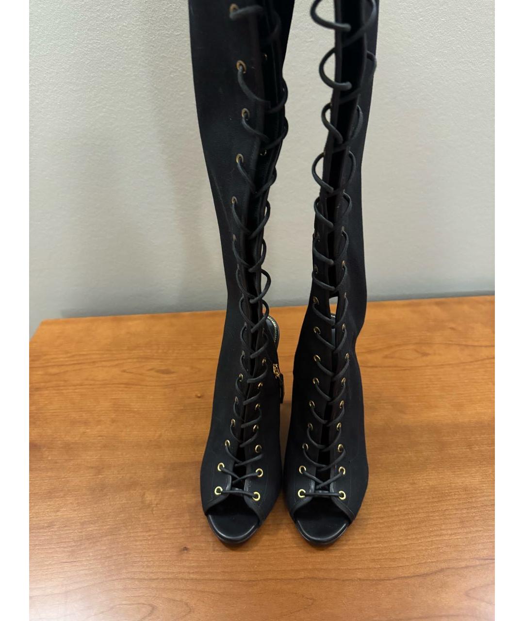 TOM FORD Черные текстильные ботфорты, фото 2