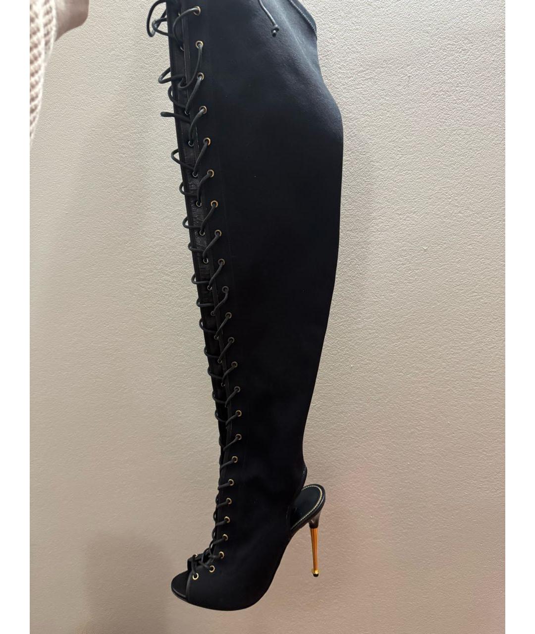 TOM FORD Черные текстильные ботфорты, фото 7