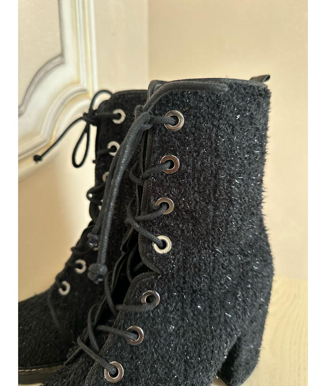 STUART WEITZMAN Черные текстильные ботинки, фото 6