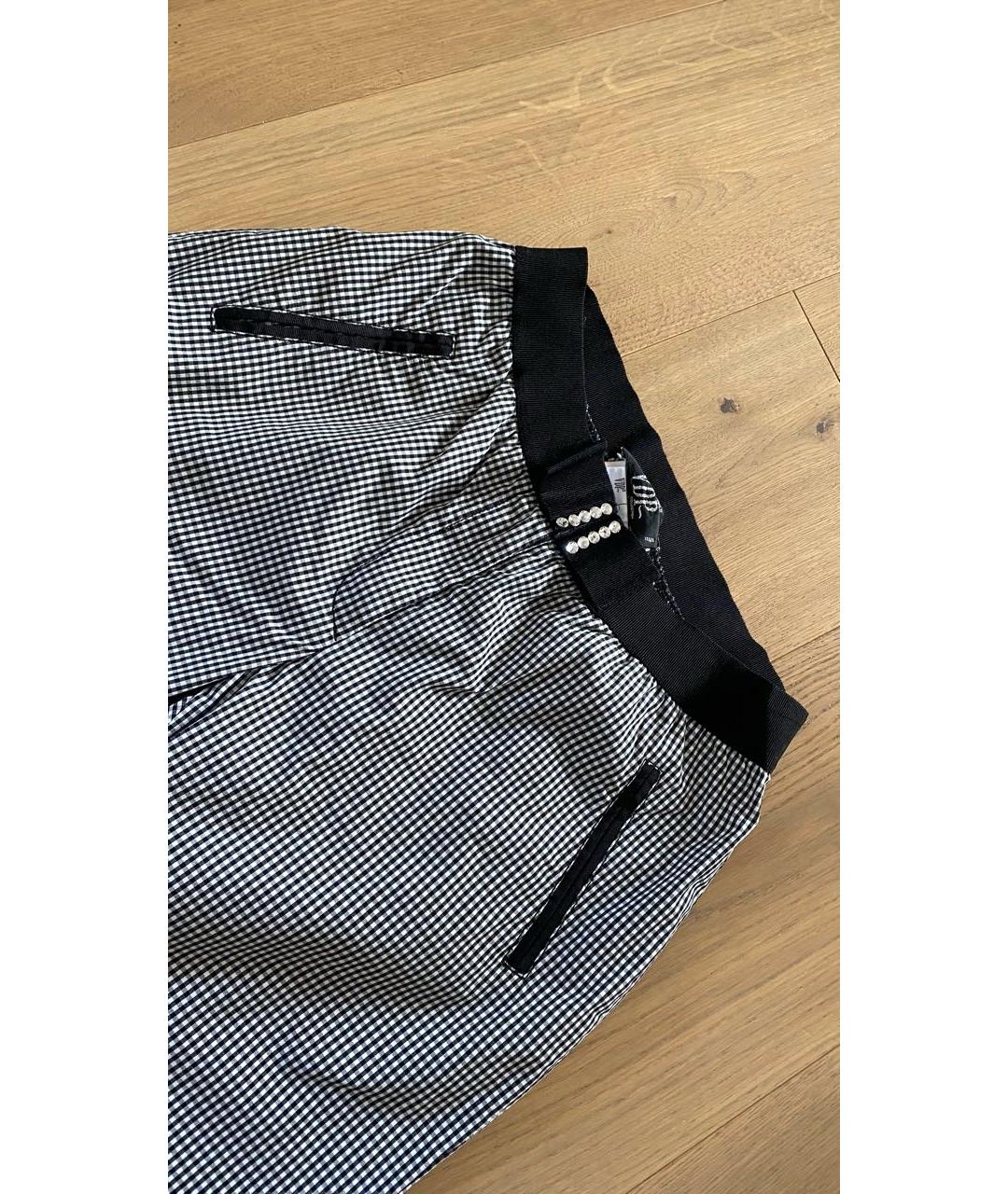 VDP Черные хлопко-эластановые прямые брюки, фото 4