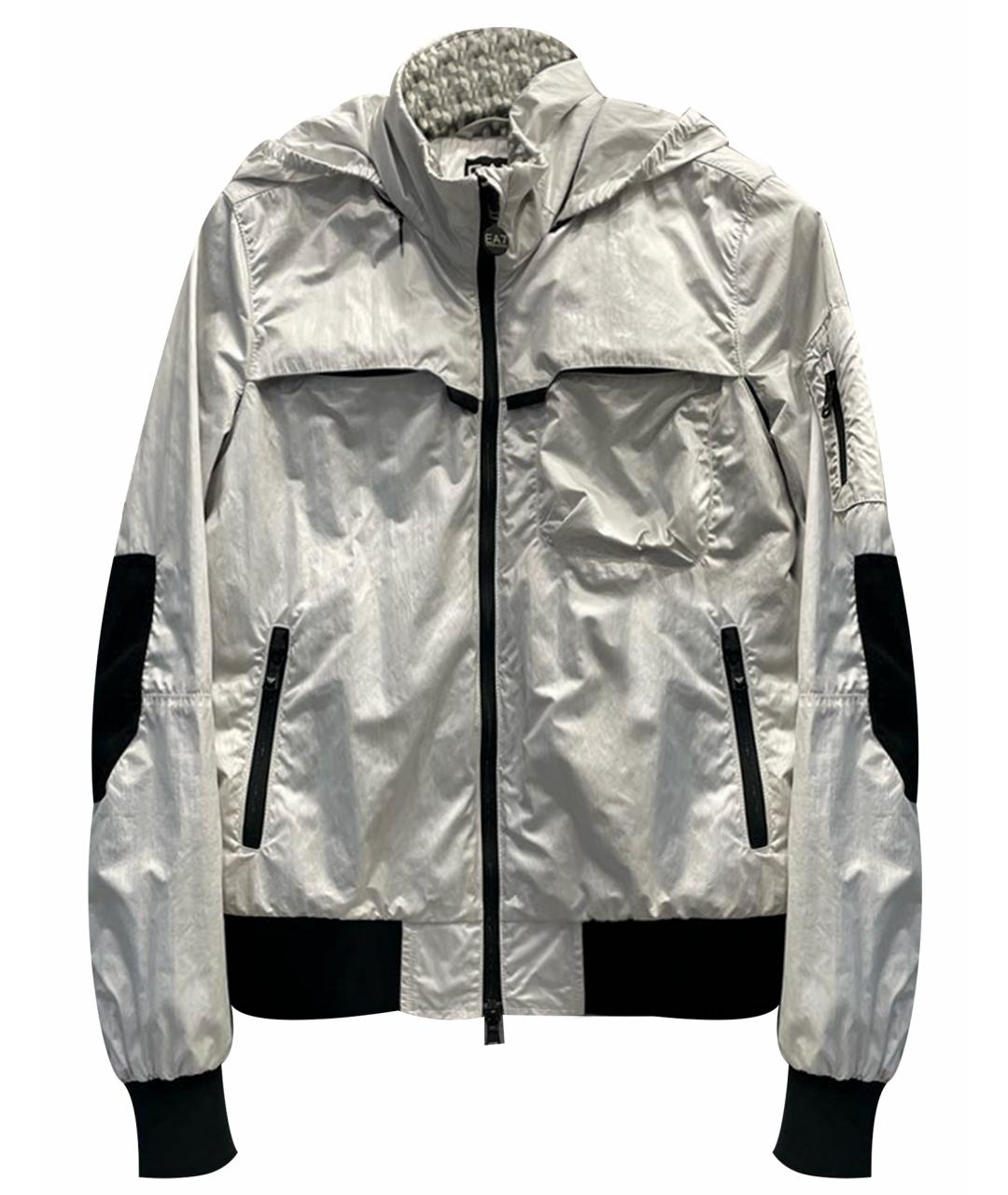 EA7 Серебряная полиэстеровая куртка, фото 1