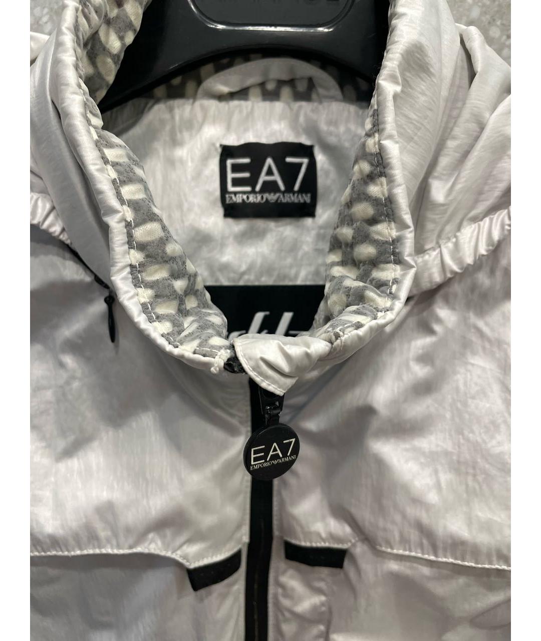 EA7 Серебряная полиэстеровая куртка, фото 3