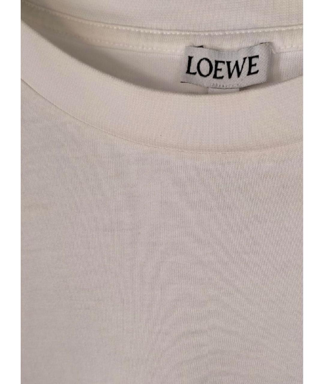 LOEWE Белая хлопковая футболка, фото 3