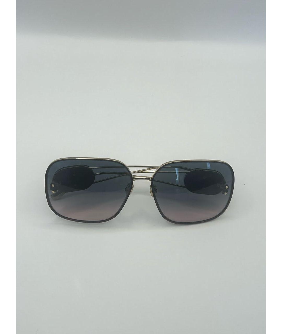 CHRISTIAN DIOR PRE-OWNED Бордовые металлические солнцезащитные очки, фото 2
