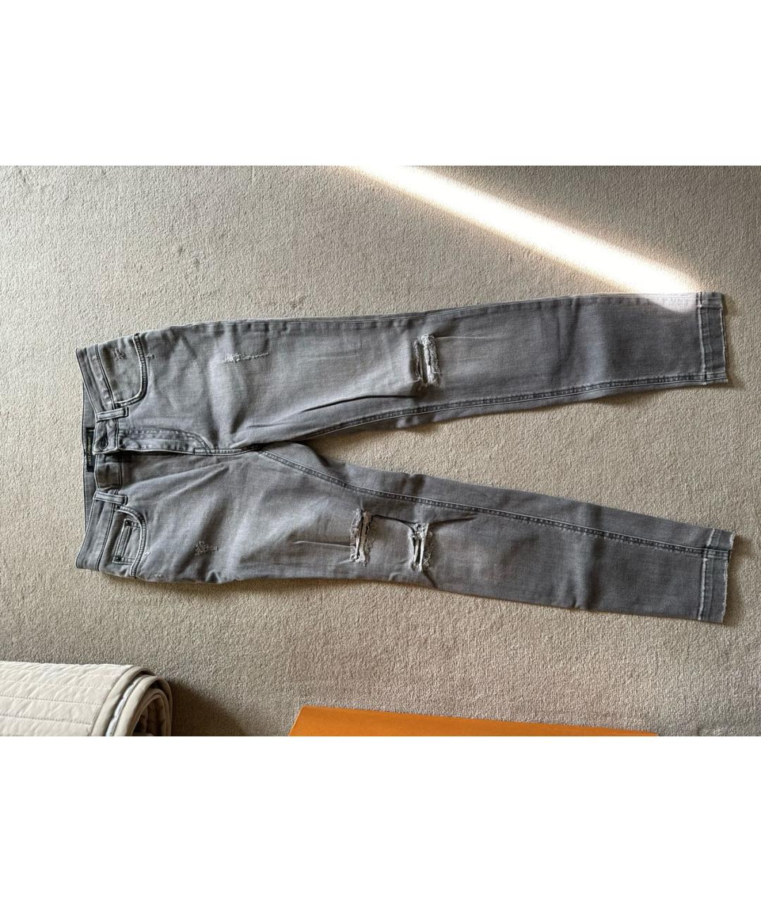 DOLCE&GABBANA Серые хлопко-эластановые джинсы слим, фото 5