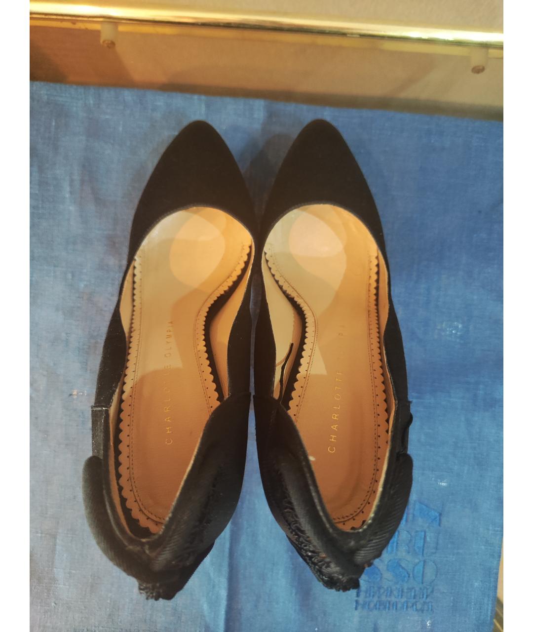 CHARLOTTE OLYMPIA Черные текстильные туфли, фото 3