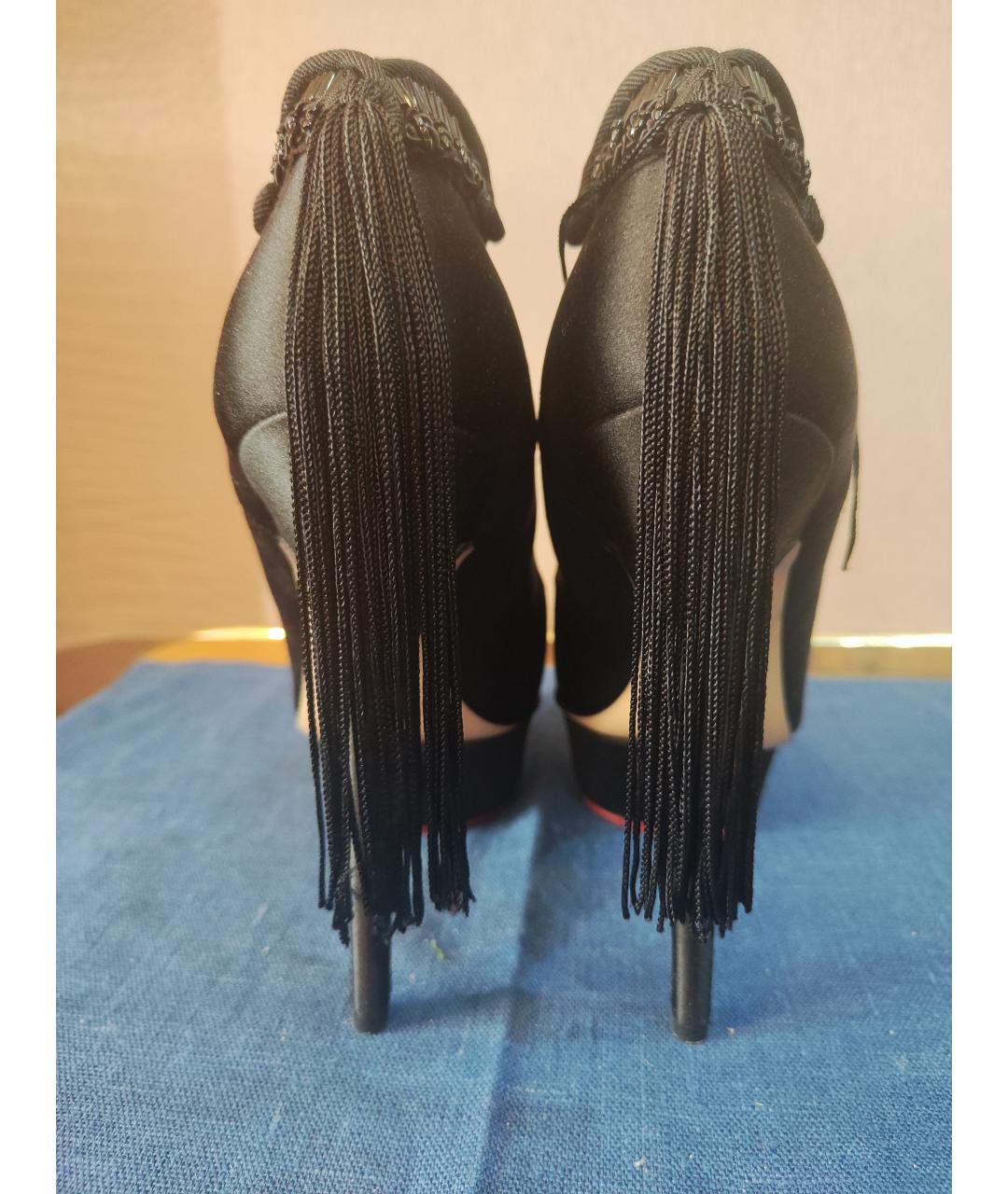 CHARLOTTE OLYMPIA Черные текстильные туфли, фото 4