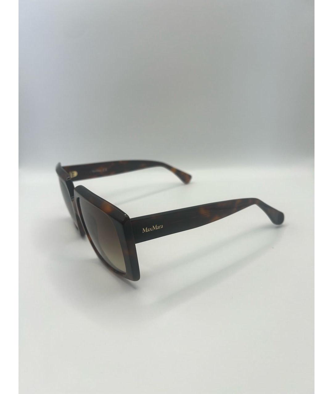'S MAX MARA Коричневые пластиковые солнцезащитные очки, фото 2