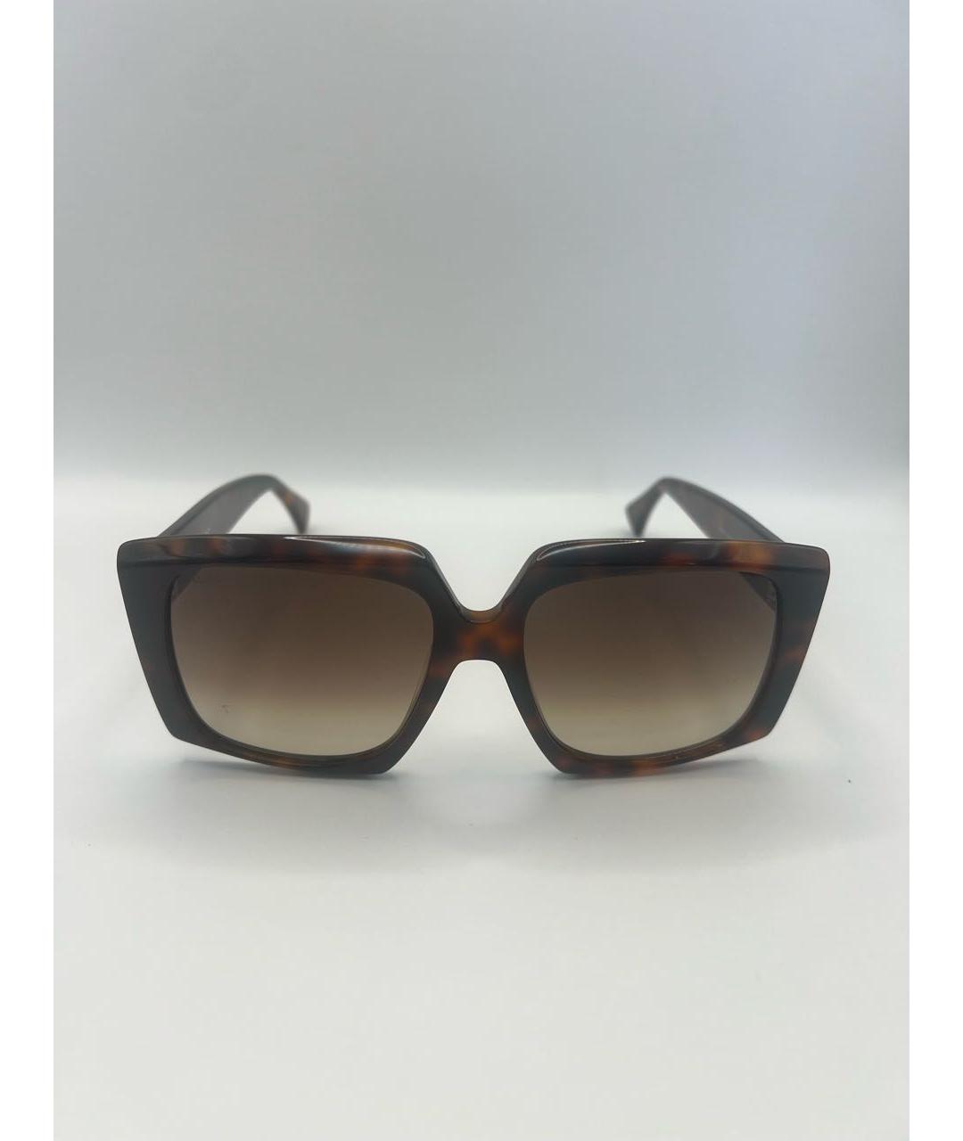 'S MAX MARA Коричневые пластиковые солнцезащитные очки, фото 5