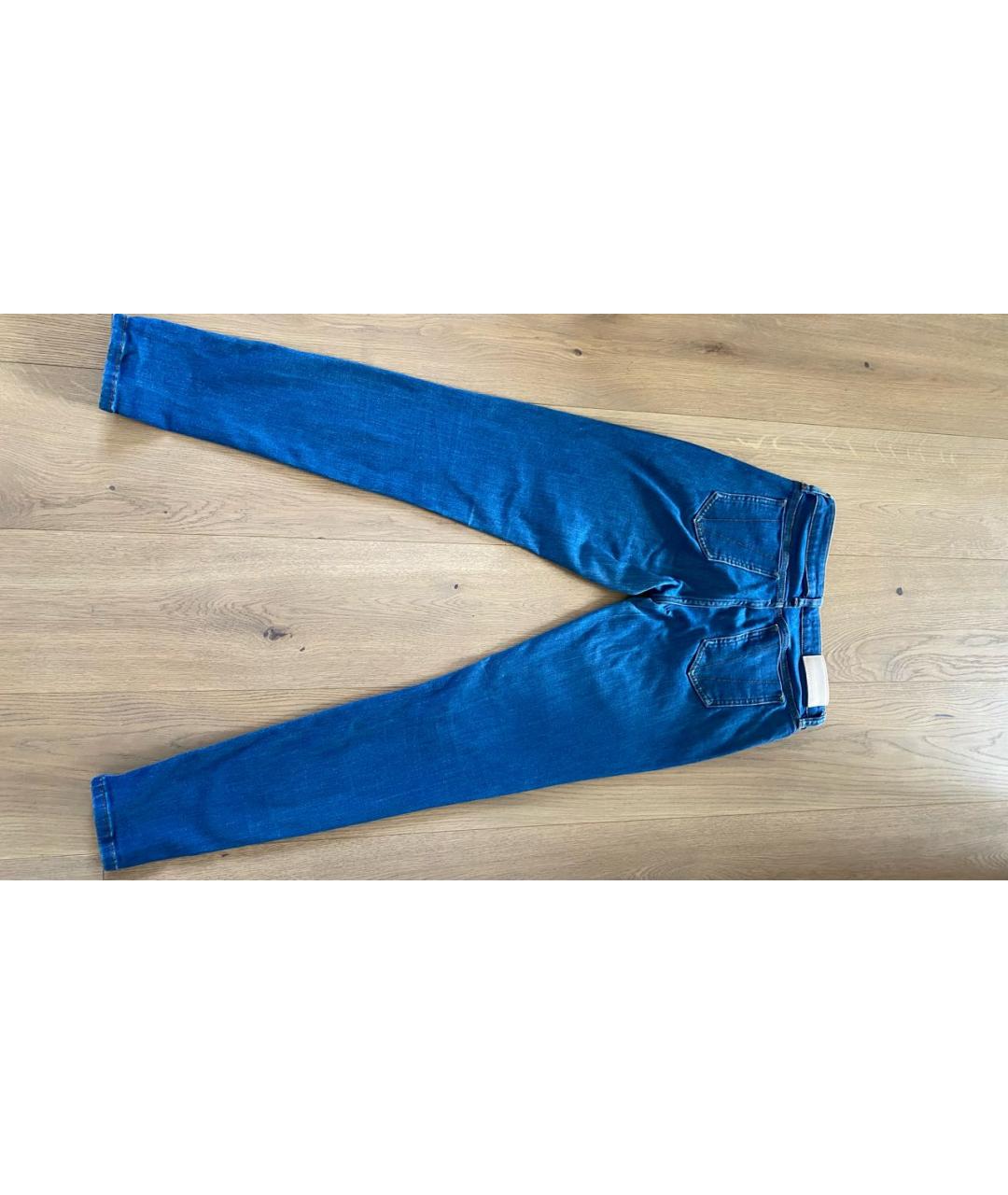 VICTORIA BECKHAM Синие хлопко-эластановые джинсы слим, фото 3