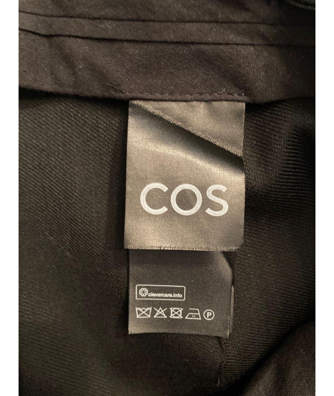 COS Черные шерстяные брюки широкие, фото 5