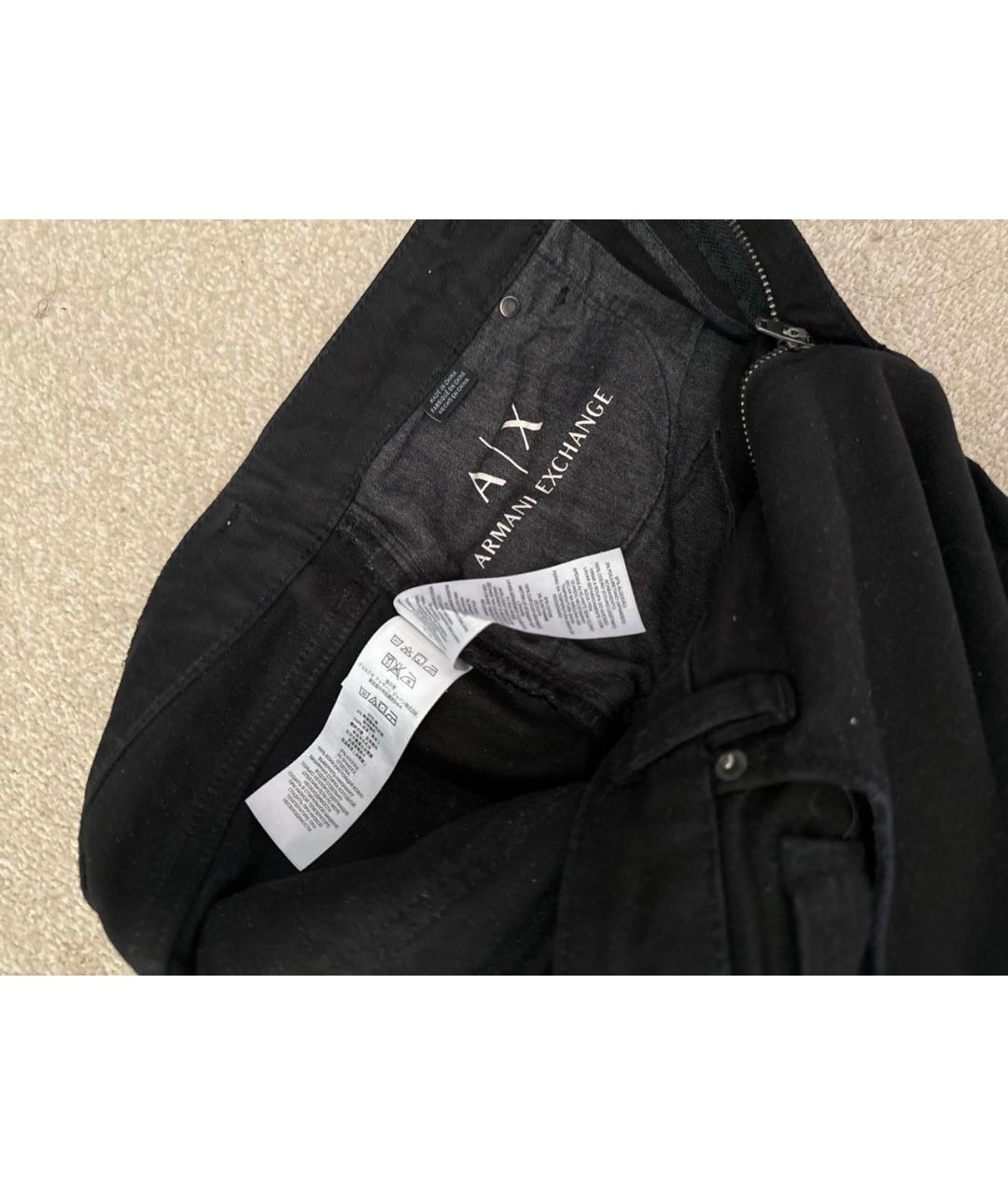 ARMANI EXCHANGE Черные хлопко-эластановые джинсы слим, фото 4