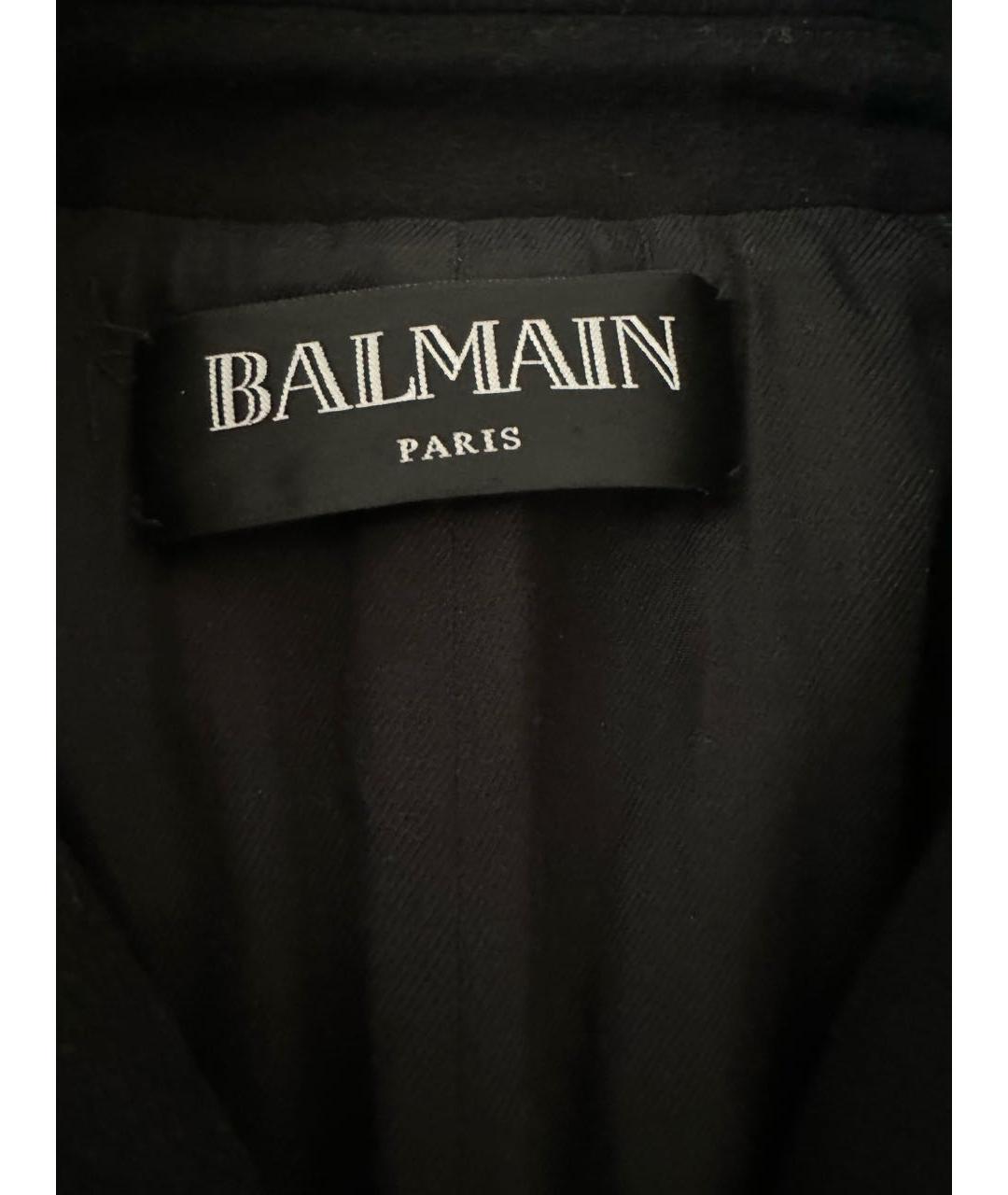 BALMAIN Черное шерстяное пальто, фото 3