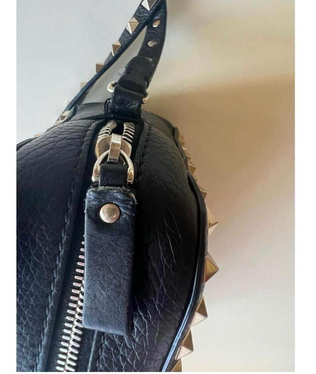 VALENTINO Черная кожаная сумка через плечо, фото 8