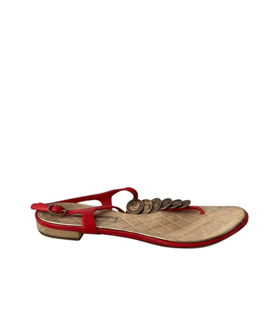 CHANEL PRE-OWNED Красные сандалии, фото 1