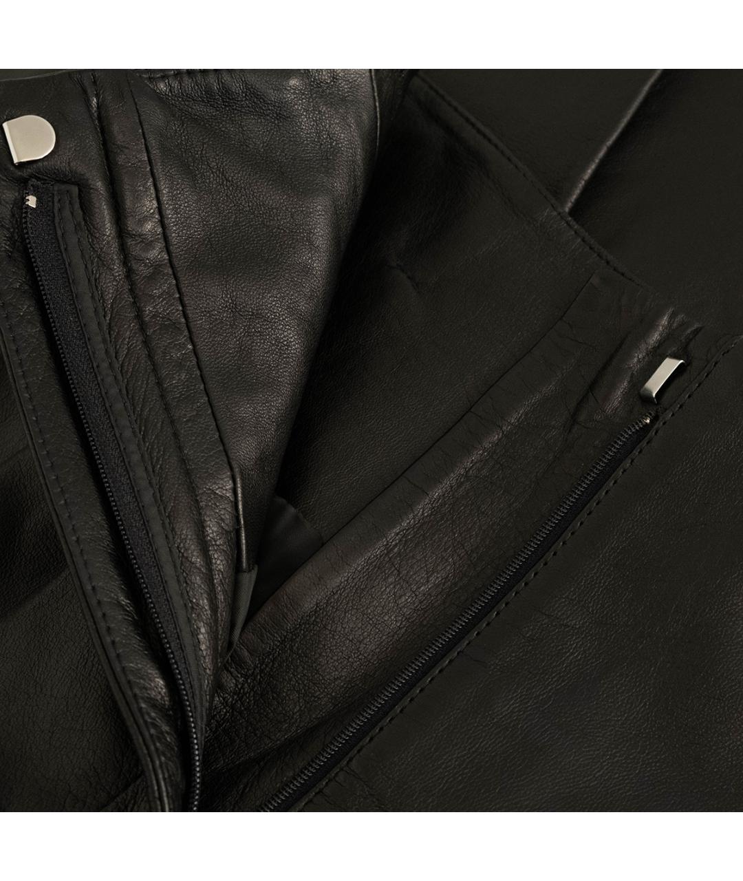 ALBERTA FERRETTI Черные кожаные прямые брюки, фото 4
