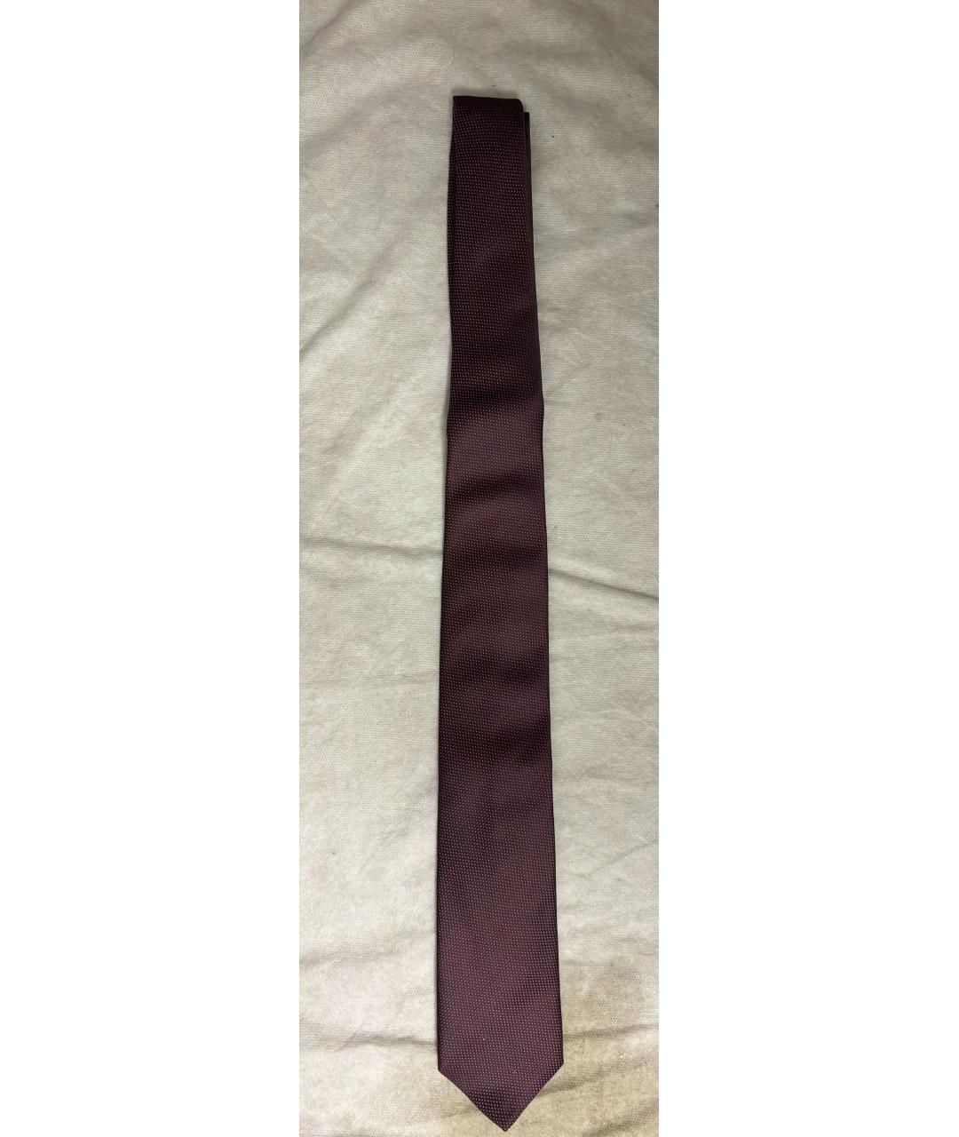 PRADA Бордовый шелковый галстук, фото 5