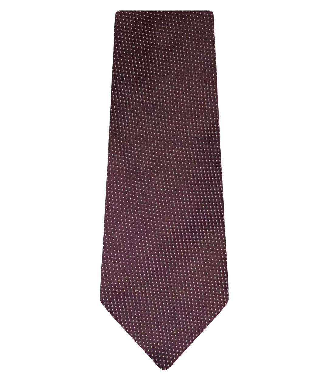 PRADA Бордовый шелковый галстук, фото 1