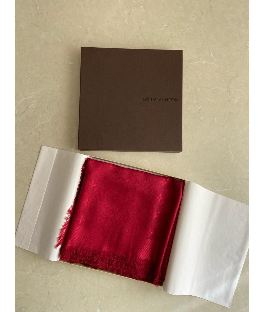 LOUIS VUITTON PRE-OWNED Красный шерстяной платок, фото 4