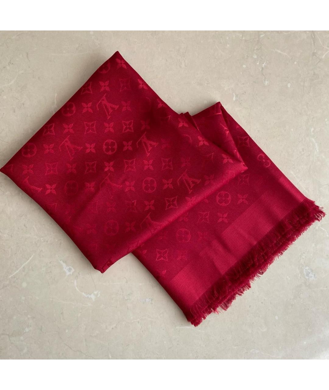 LOUIS VUITTON PRE-OWNED Красный шерстяной платок, фото 8