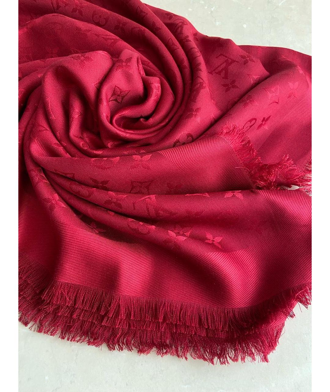 LOUIS VUITTON PRE-OWNED Красный шерстяной платок, фото 6