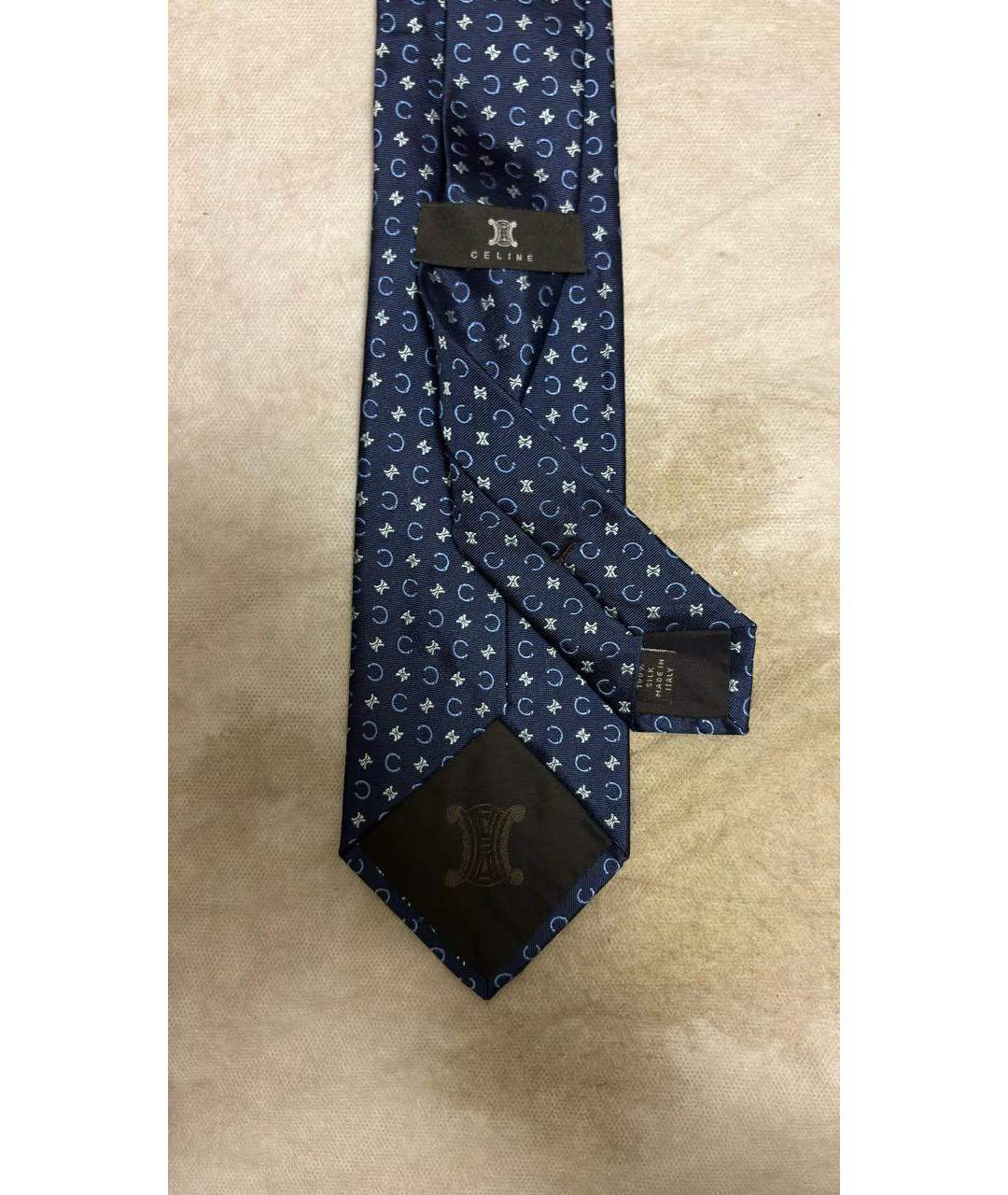 CELINE Темно-синий шелковый галстук, фото 3