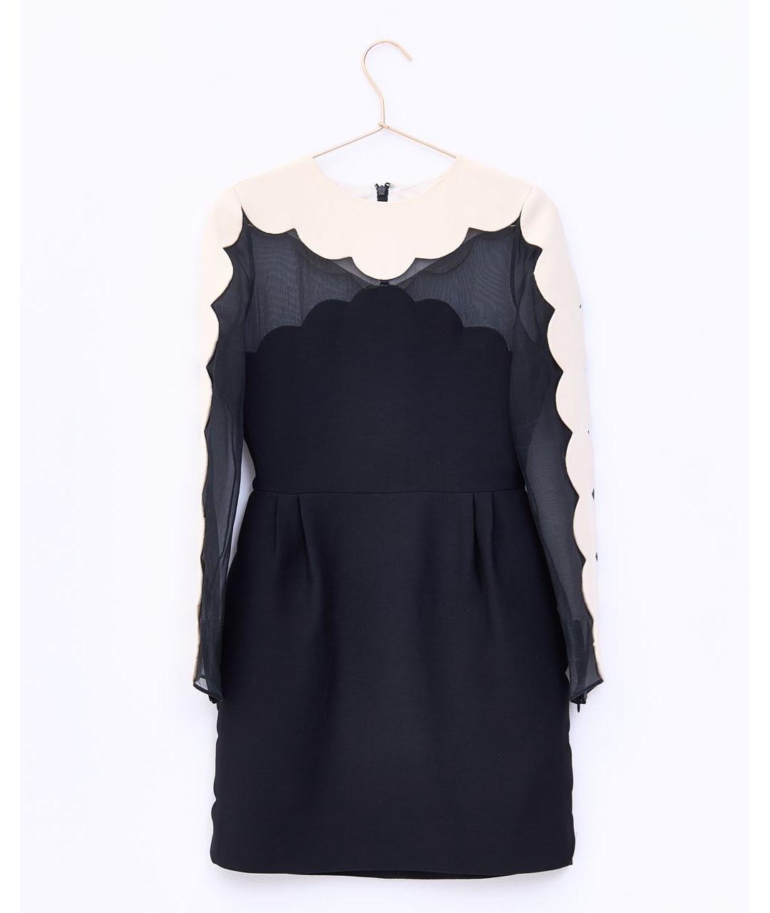 VALENTINO Черное шерстяное повседневное платье, фото 9