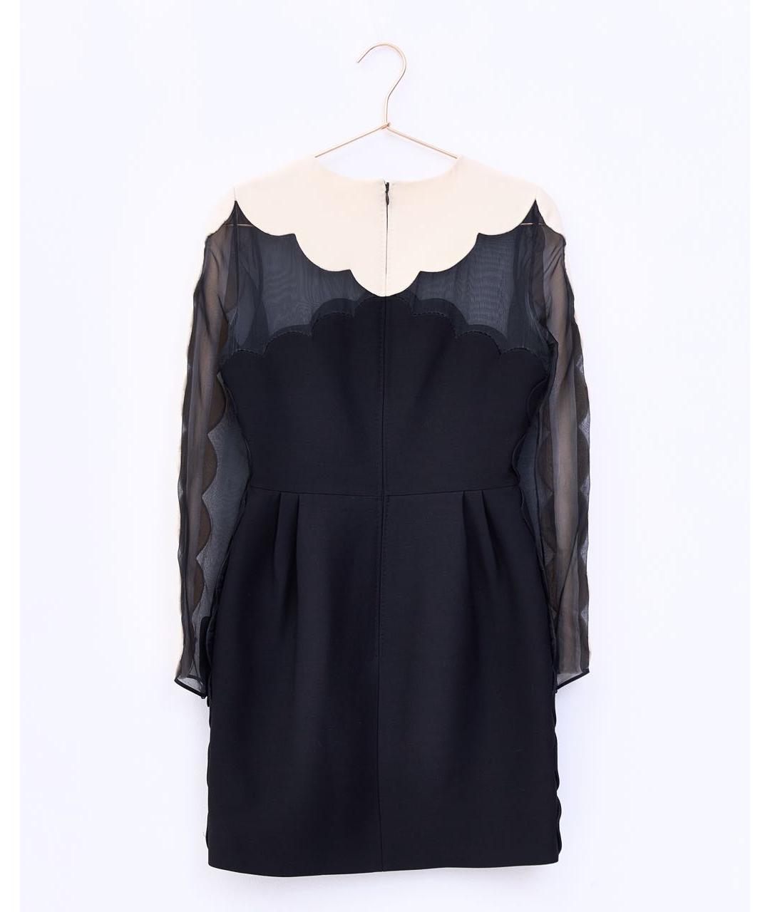 VALENTINO Черное шерстяное повседневное платье, фото 2