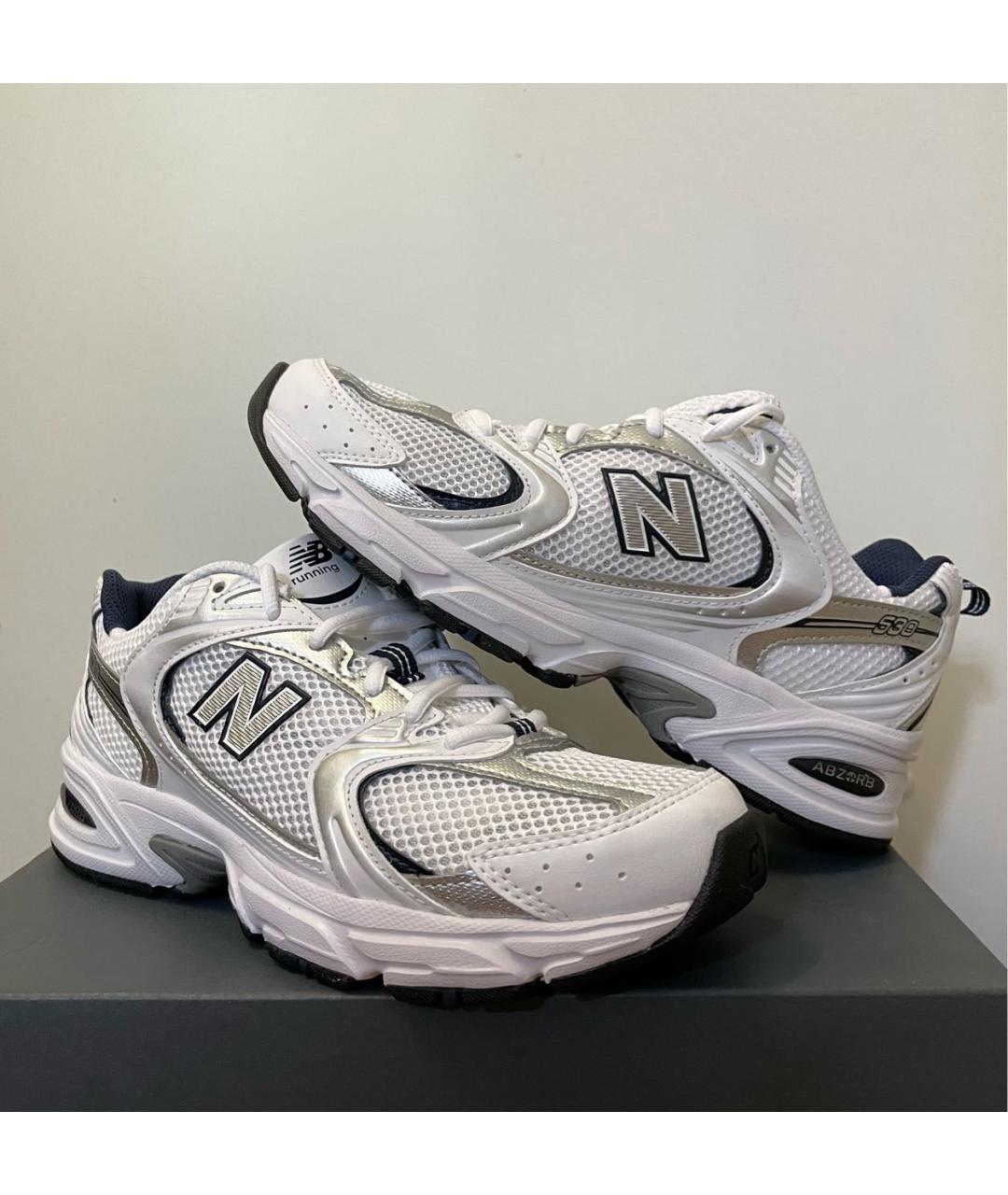 NEW BALANCE Белые текстильные кроссовки, фото 2