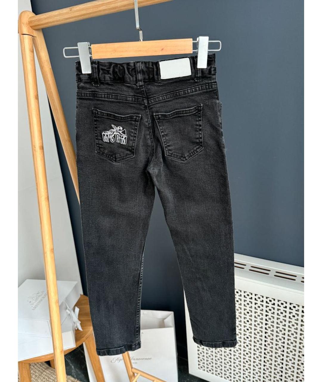 MSGM Черные деним детские джинсы, фото 2