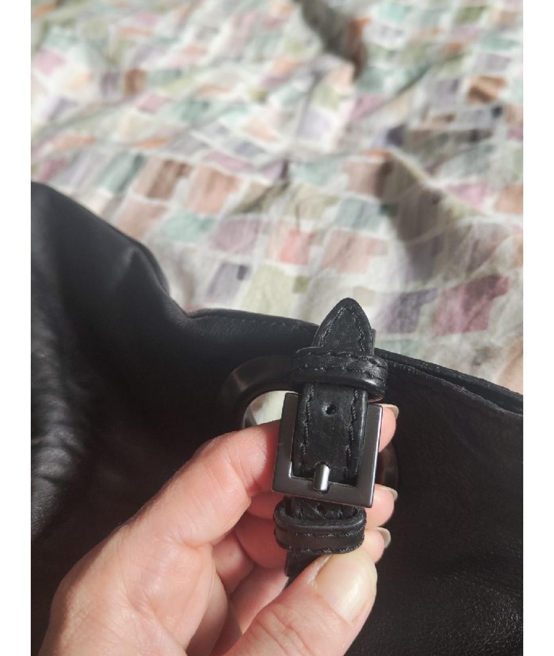 GIVENCHY VINTAGE Черная кожаная сумка с короткими ручками, фото 3
