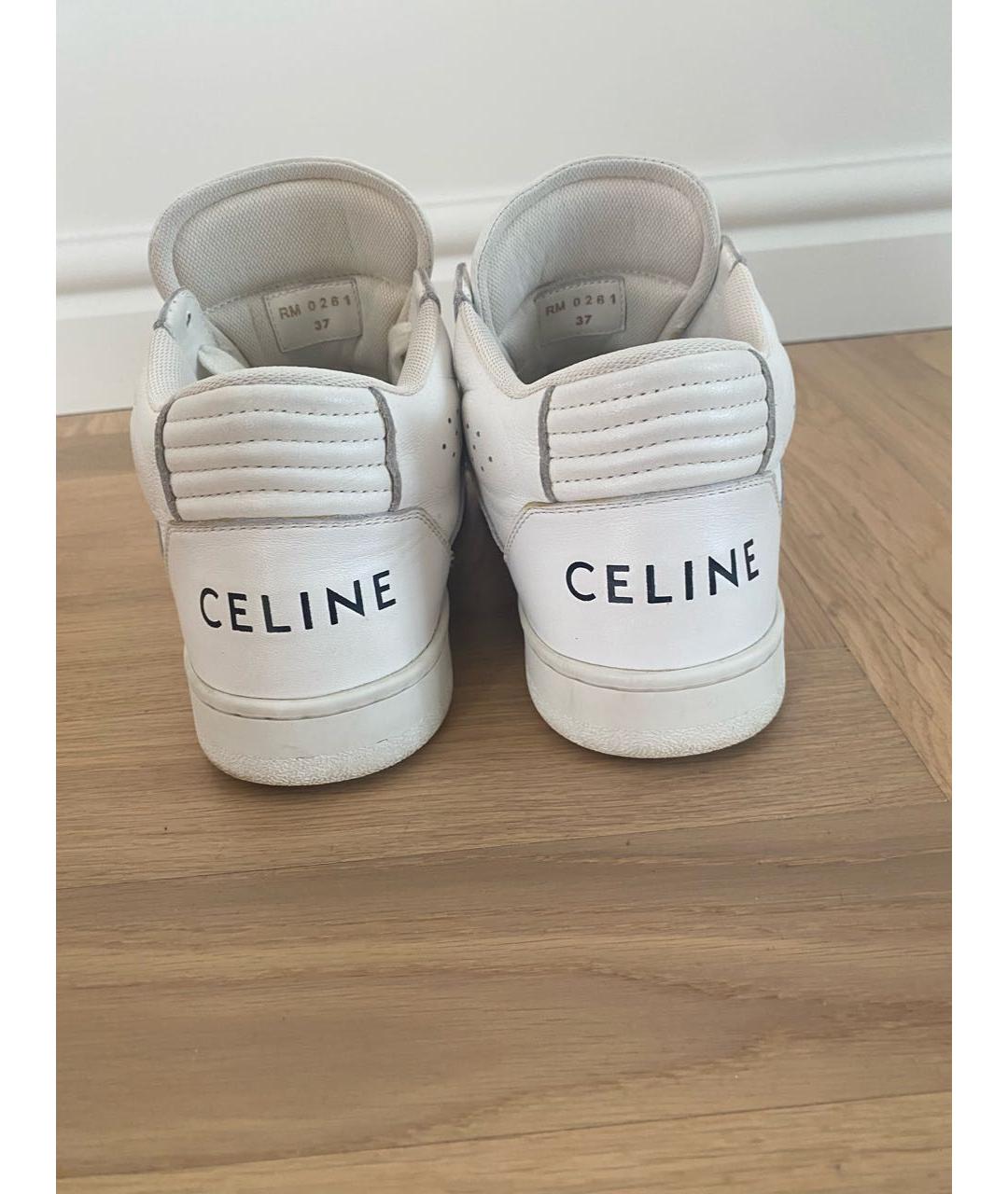 CELINE PRE-OWNED Белые кожаные кеды, фото 4