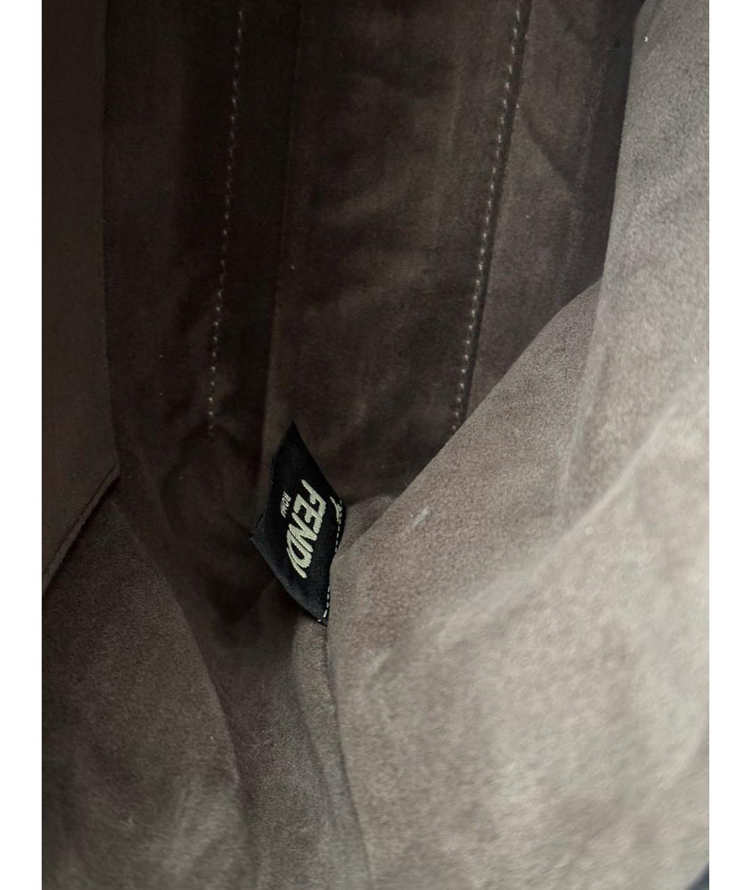 FENDI Темно-синяя кожаная сумка через плечо, фото 4