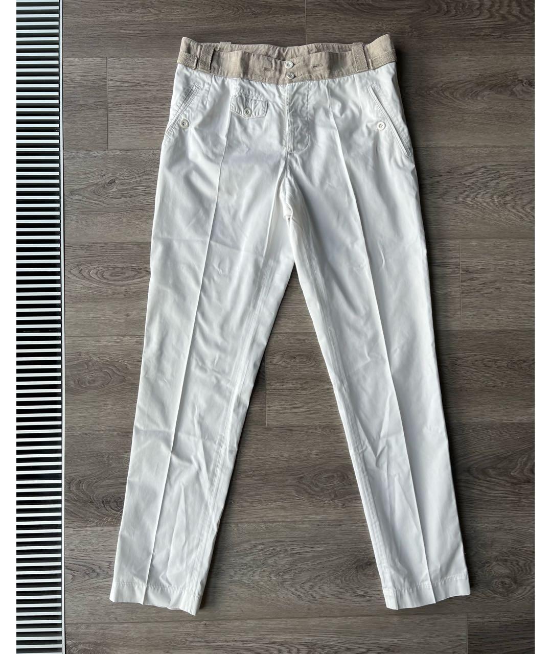 DOLCE&GABBANA Белые хлопковые брюки чинос, фото 9