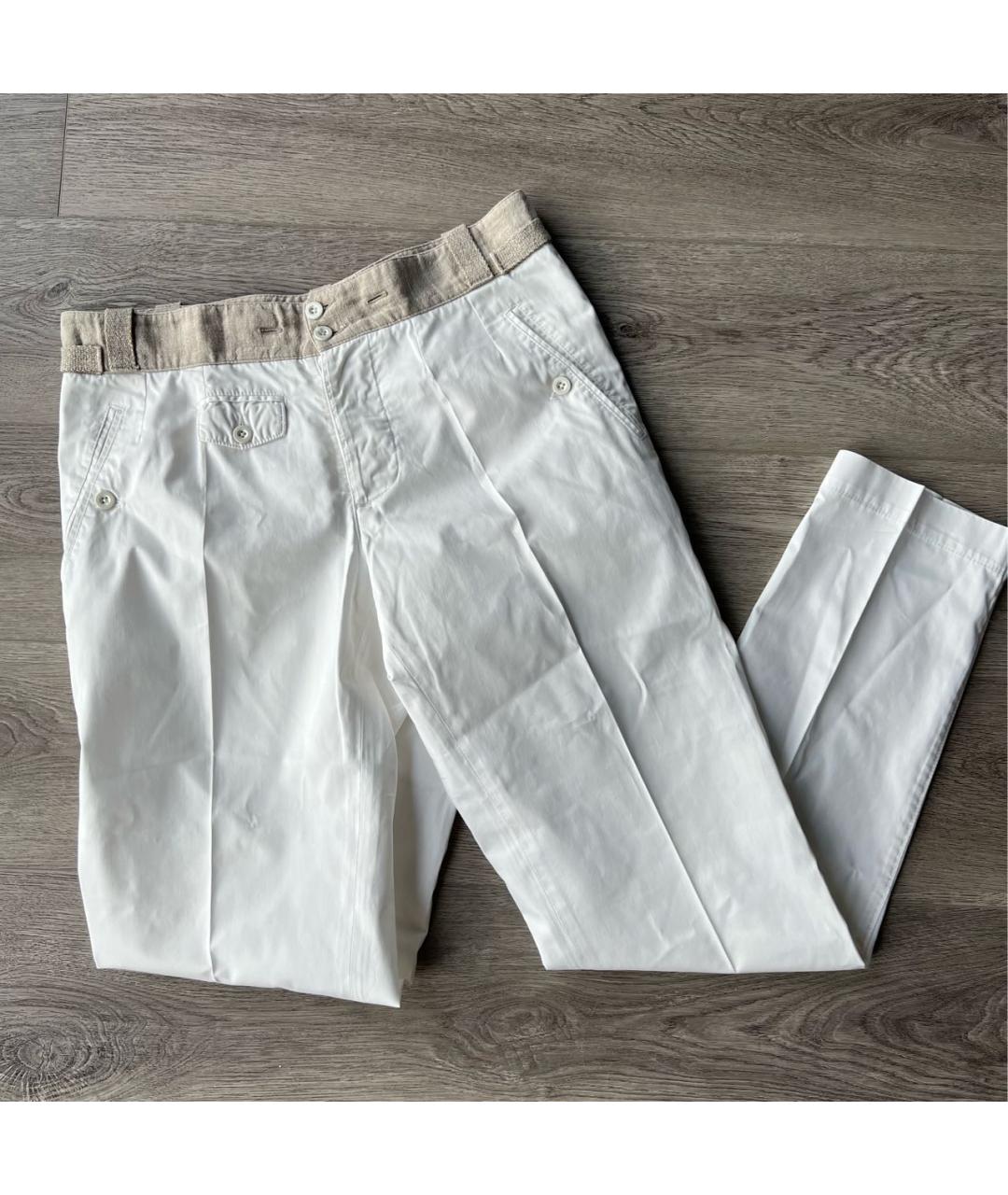 DOLCE&GABBANA Белые хлопковые брюки чинос, фото 8