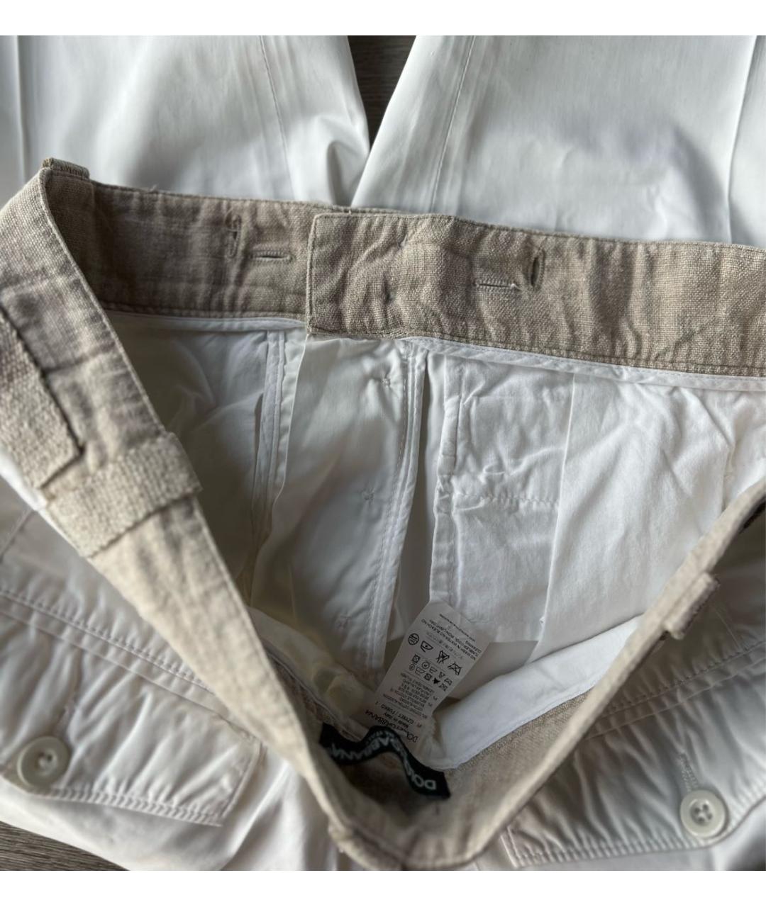 DOLCE&GABBANA Белые хлопковые брюки чинос, фото 7
