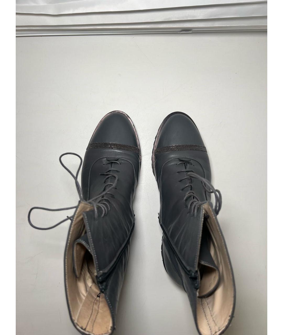 FABIANA FILIPPI Серые кожаные ботинки, фото 3