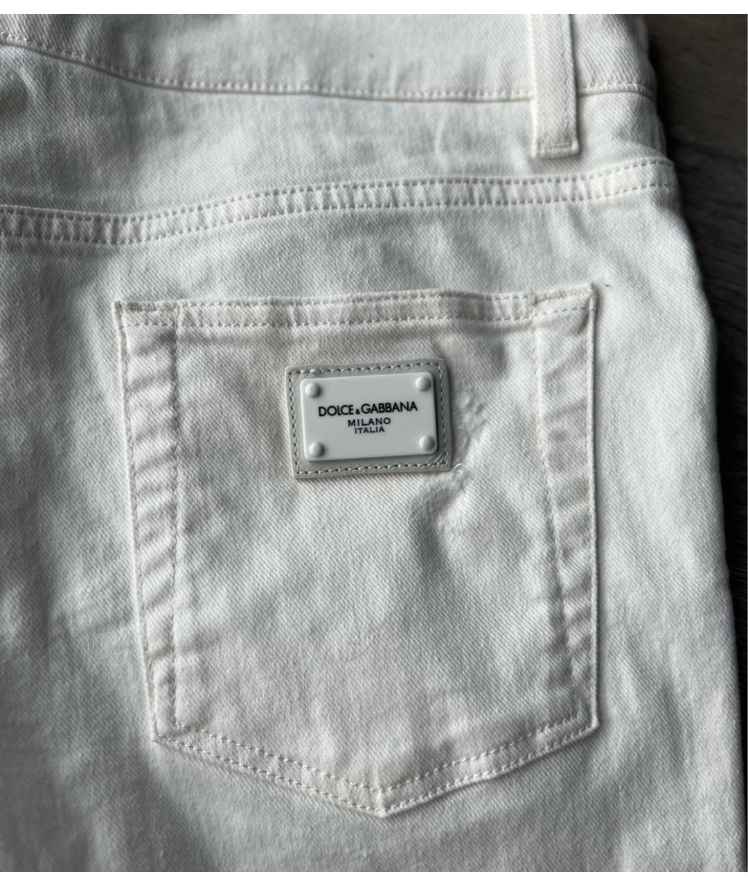 DOLCE&GABBANA Белые джинсы скинни, фото 8