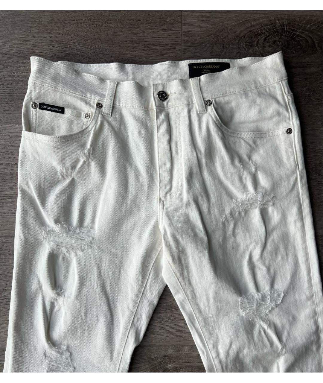 DOLCE&GABBANA Белые джинсы скинни, фото 3