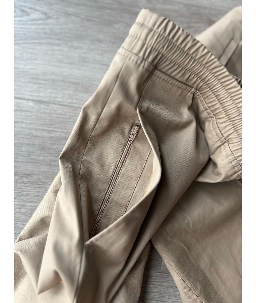 NEIL BARRETT Бежевые хлопковые брюки чинос, фото 5