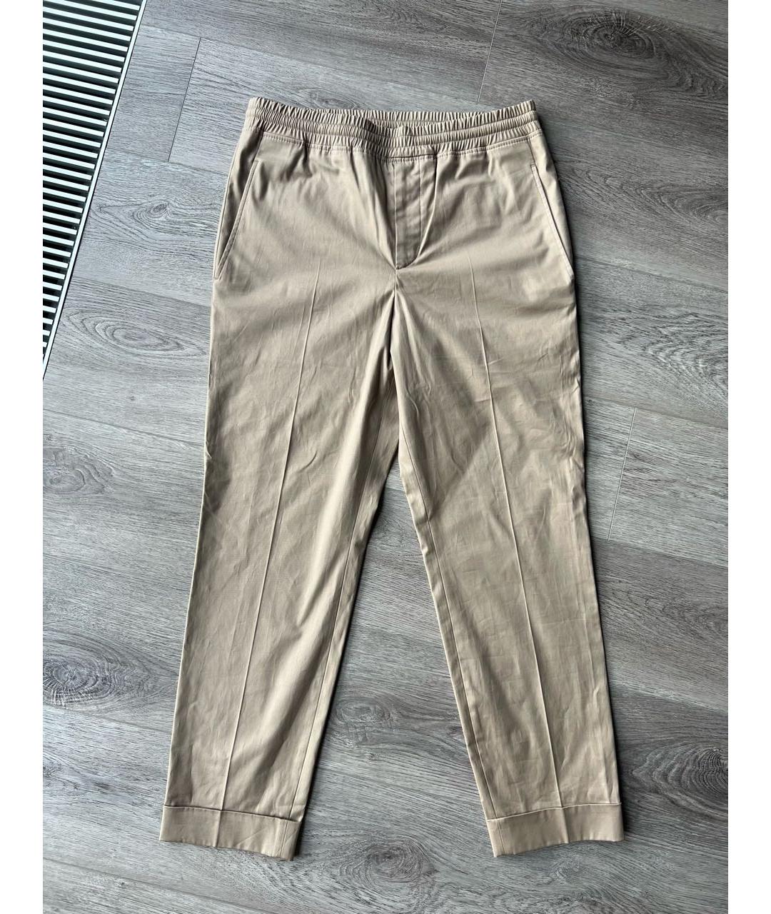 NEIL BARRETT Бежевые хлопковые брюки чинос, фото 7