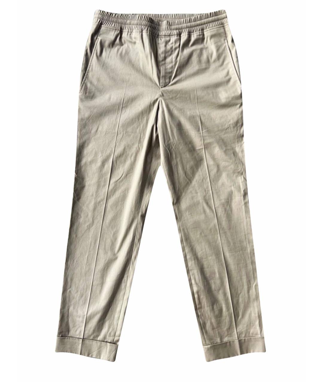 NEIL BARRETT Бежевые хлопковые брюки чинос, фото 1