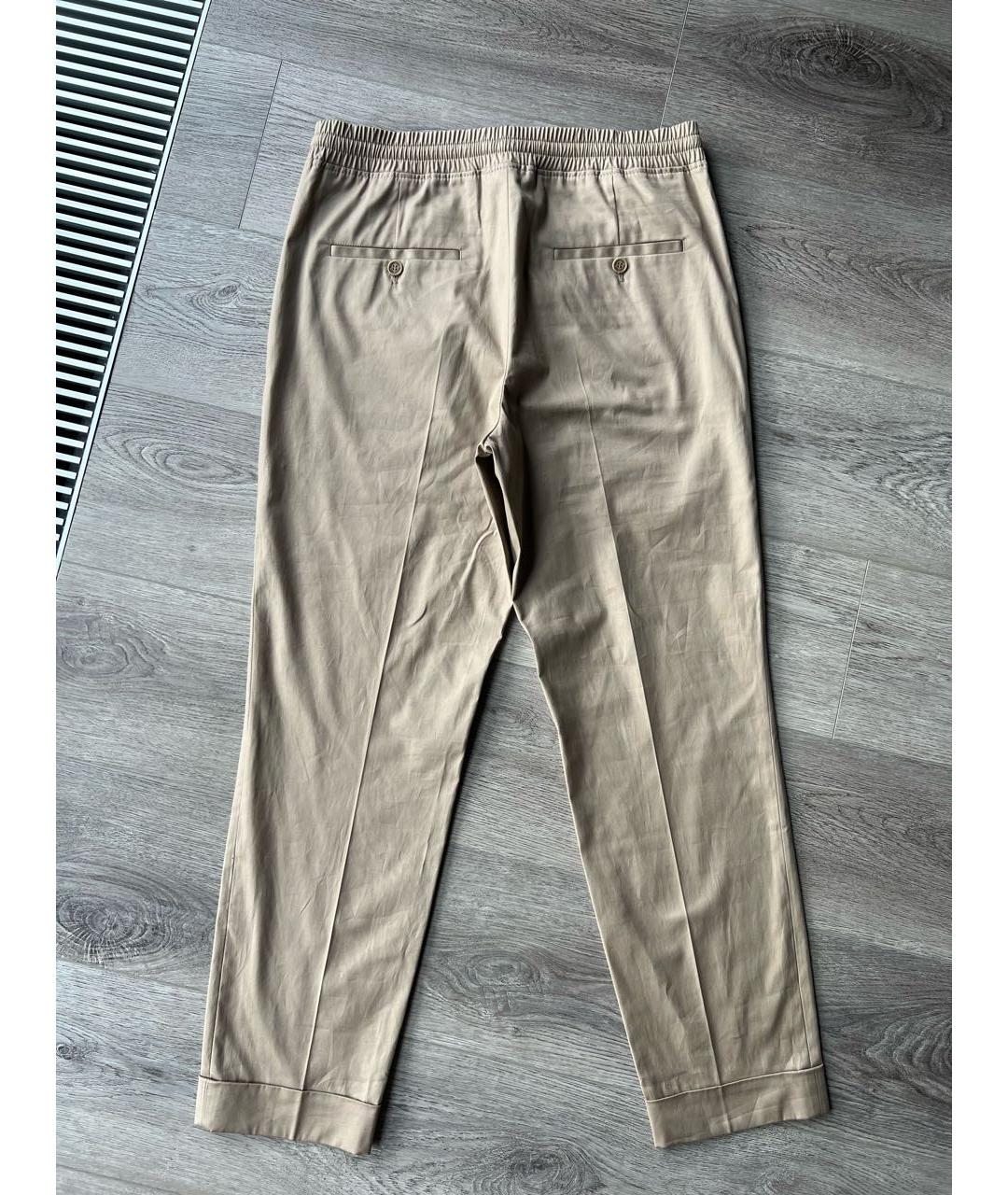 NEIL BARRETT Бежевые хлопковые брюки чинос, фото 2
