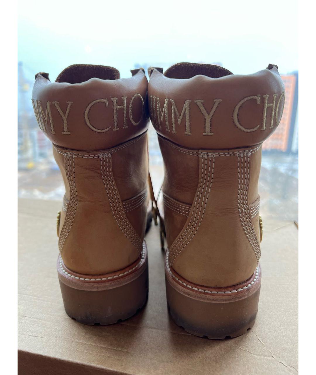 JIMMY CHOO Горчичные нубуковые ботинки, фото 3