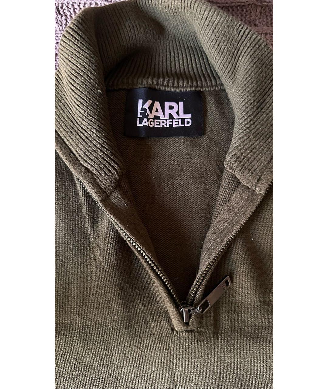 KARL LAGERFELD Хаки хлопковый джемпер / свитер, фото 2