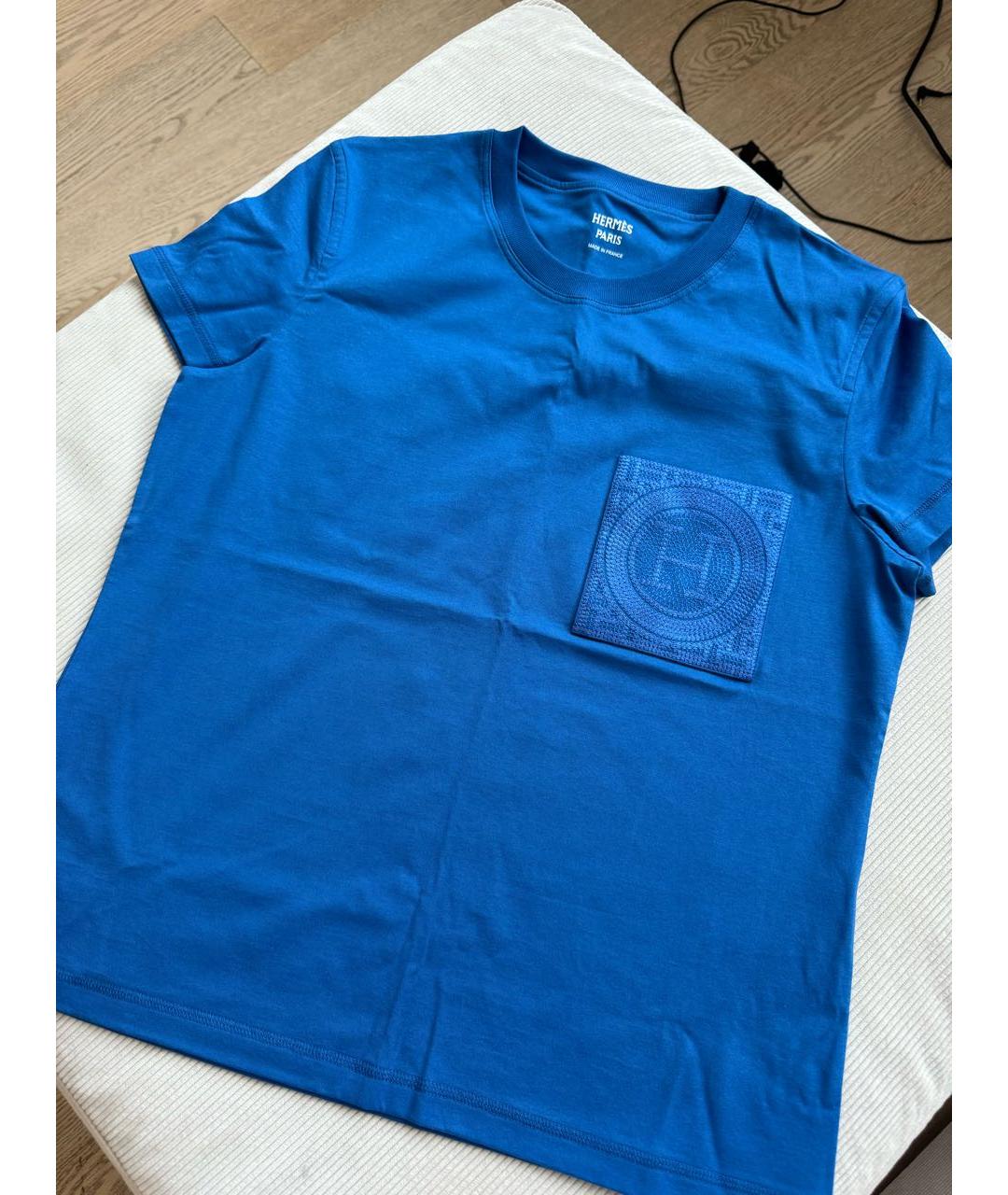 HERMES PRE-OWNED Синяя футболка, фото 4