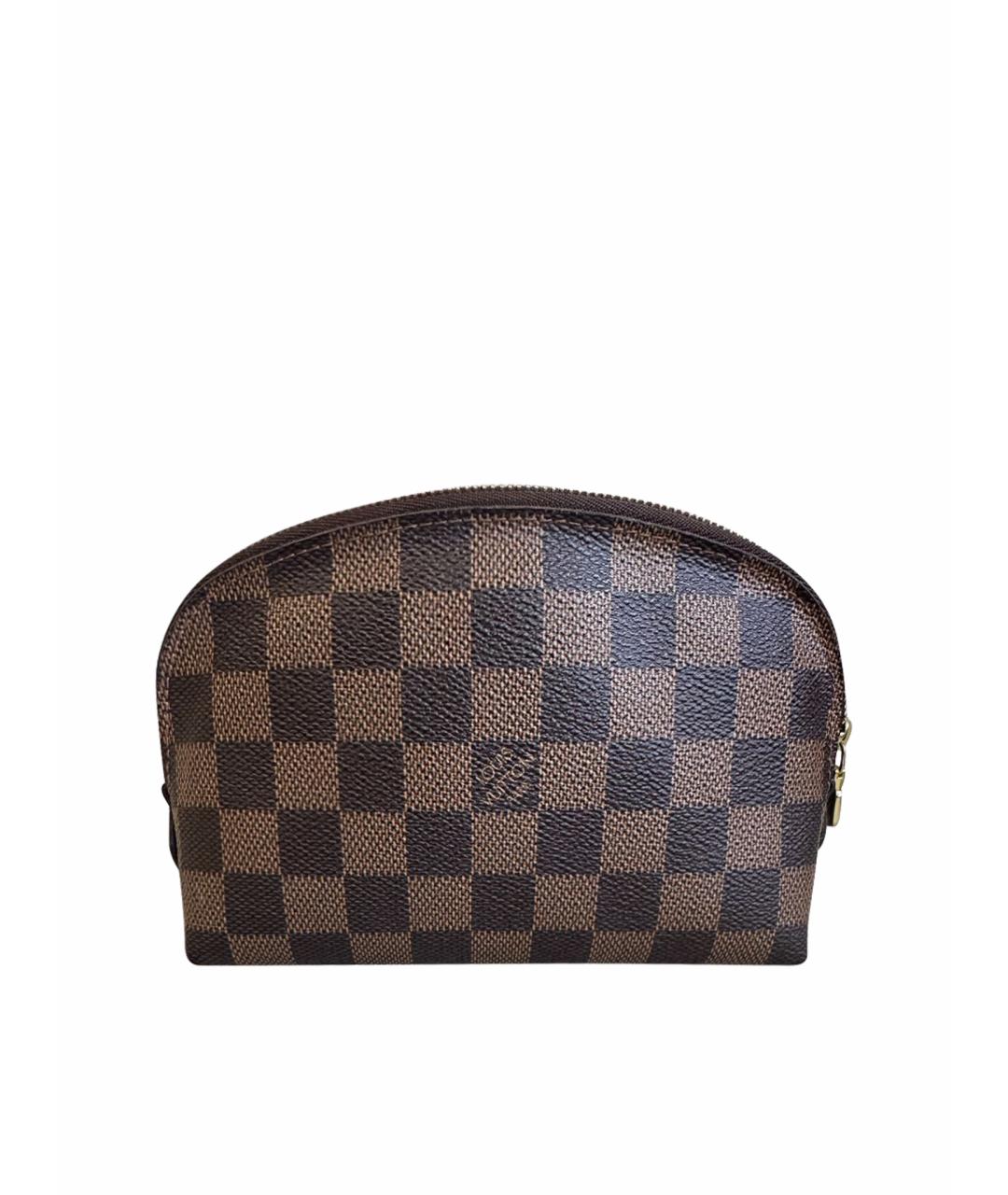 LOUIS VUITTON PRE-OWNED Коричневая кожаная косметичка, фото 1