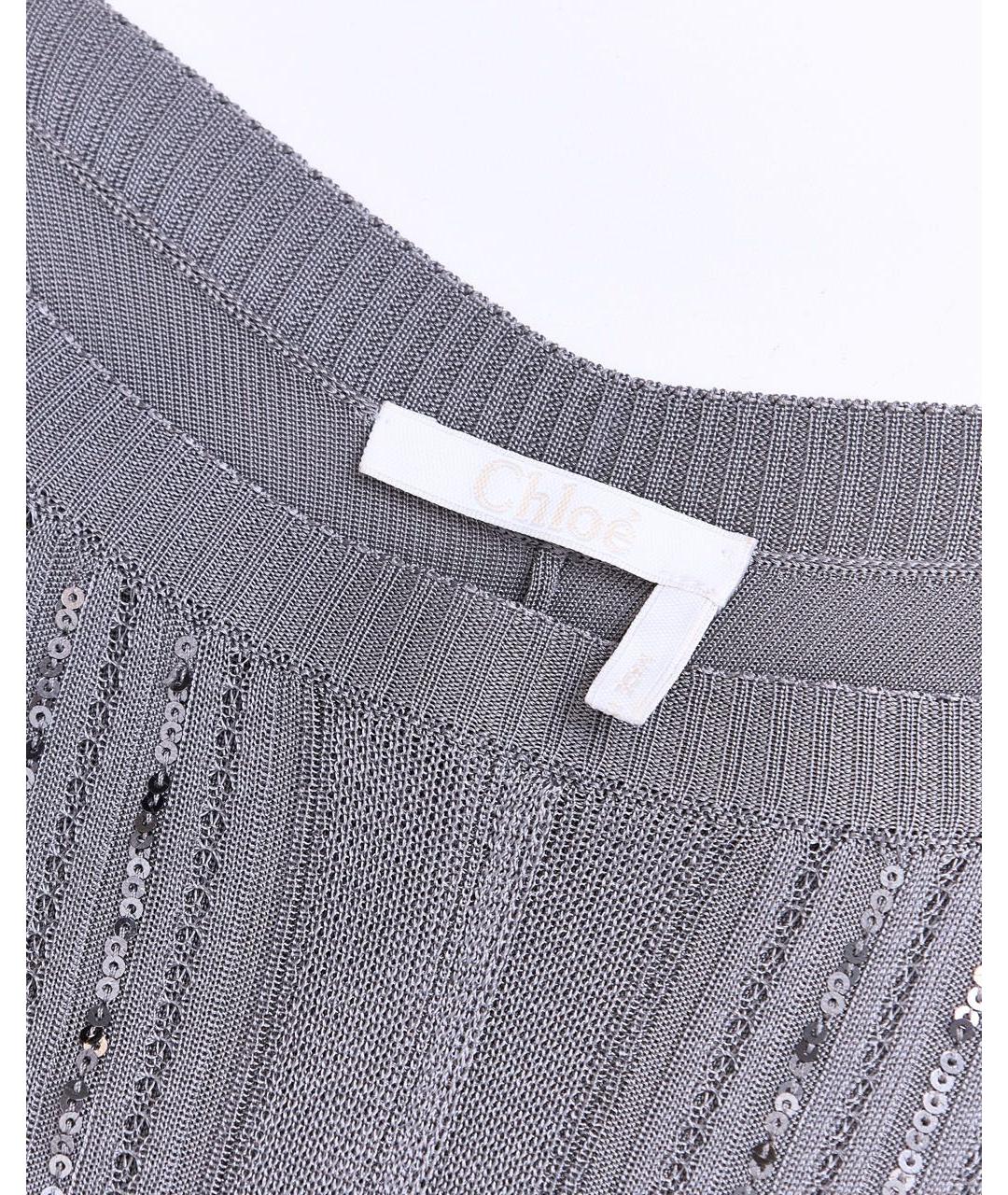 CHLOE Серый полиэстеровый джемпер / свитер, фото 7